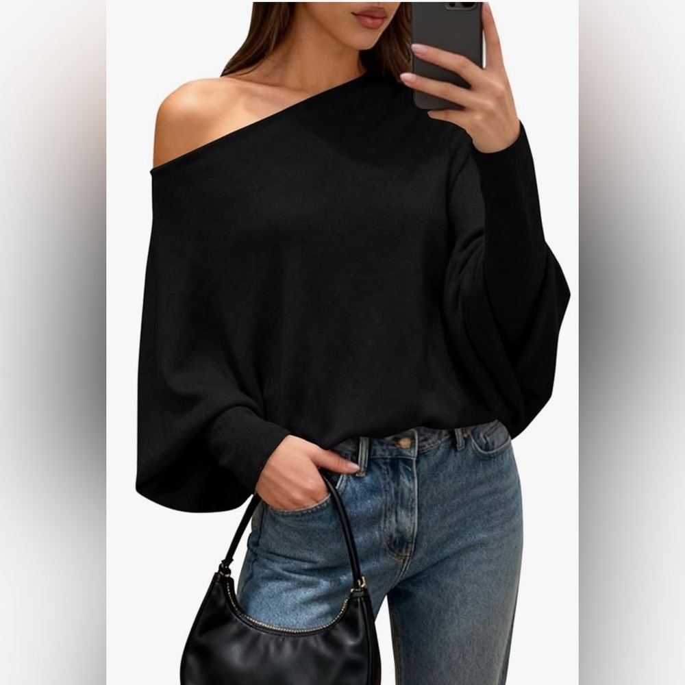 Chic Black Off-Shoulder Sweater
